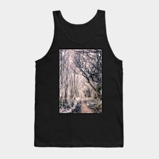 Forest path in winter snow Tank Top